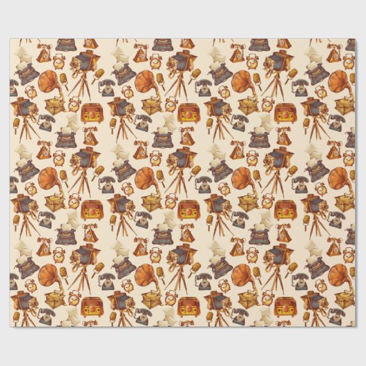 Vintage Erinnerungen Geschenkpapier (Flach)