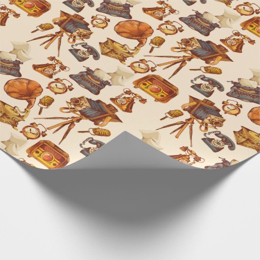 Vintage Erinnerungen Geschenkpapier (Ecke)