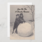 Vintage Erinnerungen Wiedersehen Snowman Einladung (Vorne/Hinten)