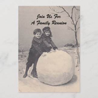 Vintage Erinnerungen Wiedersehen Snowman Einladung