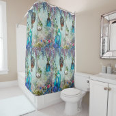 Vintage ErinnerungenWisterialavendel-Blauschlüssel Duschvorhang (Beispiel)