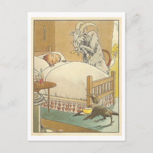 Vintage Erkrankung von Tieren Postkarte (Vorderseite)