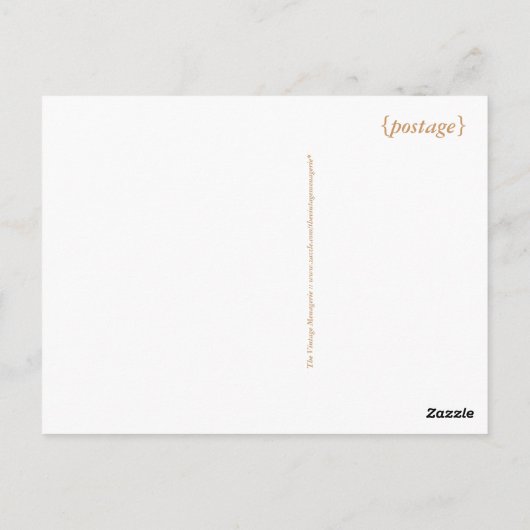 Vintage Ermine Illustration Postkarte (Rückseite)