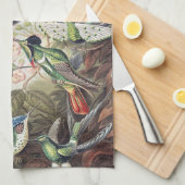 Vintage Ernst Haeckel Farbposter Kolibri Geschirrtuch (Viertel Falte)