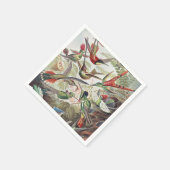 Vintage Ernst Haeckel Farbposter Kolibri Serviette (Ecke)