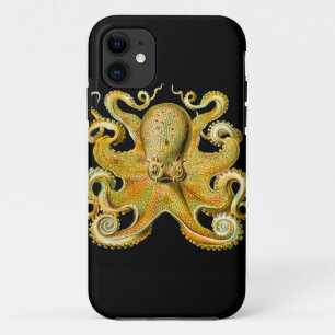 Vintage Ernst Haeckel-Oktopus in Gelb Case-Mate iPhone Hülle