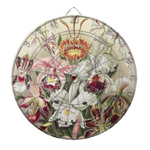 Vintage Ernst Haeckel Orchideen Botanischer Druck Dartscheibe