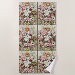 Vintage Ernst Haeckel Orchideen Botanischer Druck Strandtuch