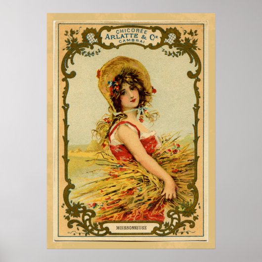 Vintage Ernte Mädchen Poster (Vorne)