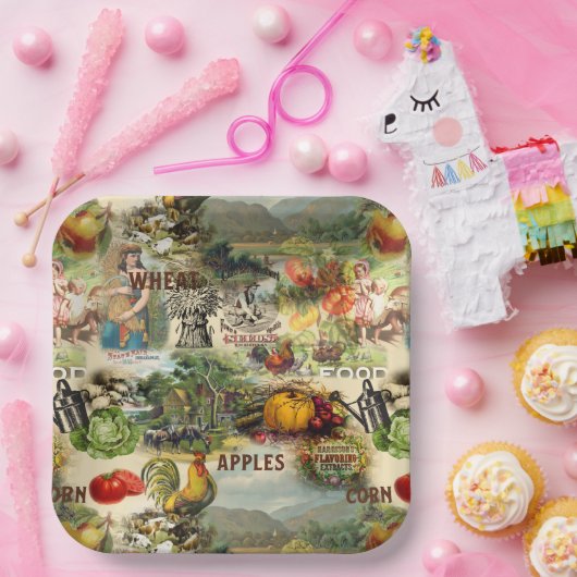 Vintage Ernte Pappteller (Party)