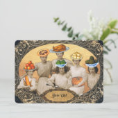 Vintage Erntedank-Einladung Einladung (Stehend Vorderseite)