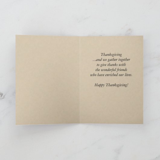 Vintage Erntedank-Festkarte Feiertagskarte (Innenseite)