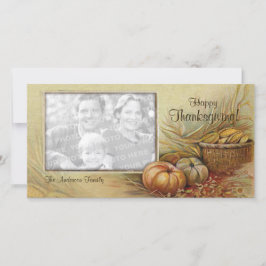 Vintage Erntedank-Fotokarte Feiertagskarte
