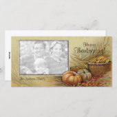 Vintage Erntedank-Fotokarte Feiertagskarte (Vorne/Hinten)