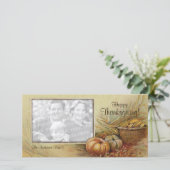 Vintage Erntedank-Fotokarte Feiertagskarte (Stehend Vorderseite)