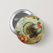 Vintage-Erntedank-Gruß-Rundbutton Button (Vorne & Hinten)