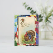 Vintage Erntedank-Grüße & Postkarte (Stehend Vorderseite)