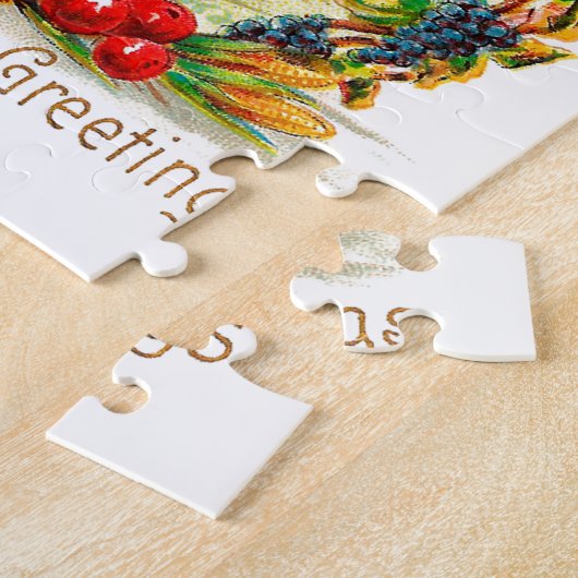 Vintage Erntedank-Grüße Puzzle (Seite)
