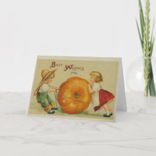 Vintage Erntedank-Karte Feiertagskarte