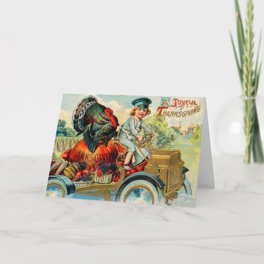 Vintage Erntedank-Karte Feiertagskarte (Vorderseite)