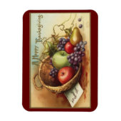 Vintage-Erntedank-Korb mit Früchten Magnet (Vertikal)