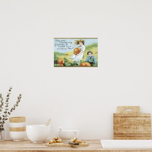 Vintage Erntedank-Poster Poster (Küche)