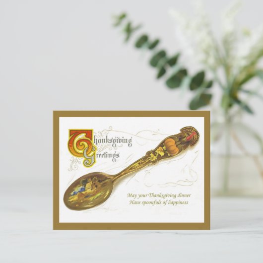 Vintage Erntedank-Postkarte Feiertagspostkarte (Stehend Vorderseite)