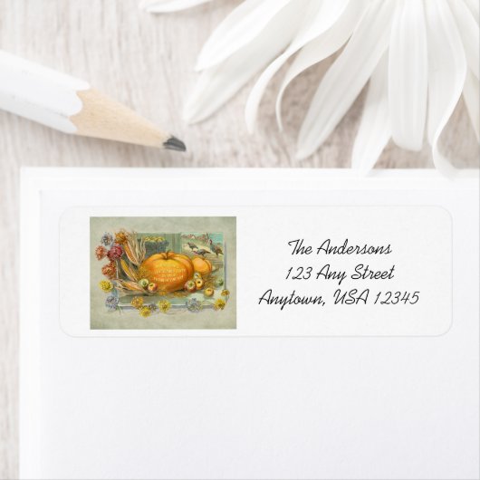 Vintage Erntedank Pumpkins, Obst und Blume (Insitu)