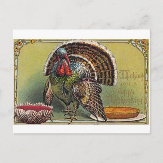 Vintage Erntedank-Tagespostkartenwiedergabe Feiertagspostkarte (Vorderseite)