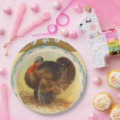 Vintage Erntedank-Truthahn-Ferienpapierplatte Pappteller (Party)