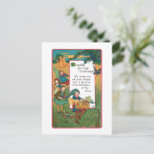 Vintage Erntekinder und Erntedank Verse Feiertagspostkarte (Stehend Vorderseite)