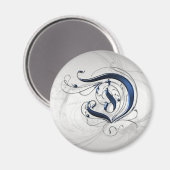 Vintage erste D Magnet (Vorderseite/Rückseite)