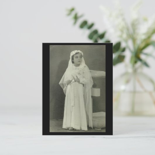 Vintage Erste Kommune Postkarte (Stehend Vorderseite)