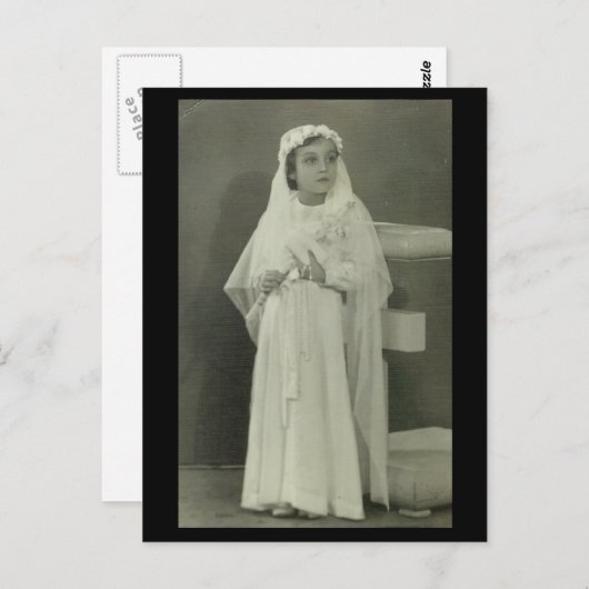 Vintage Erste Kommune Postkarte (Vorne/Hinten)