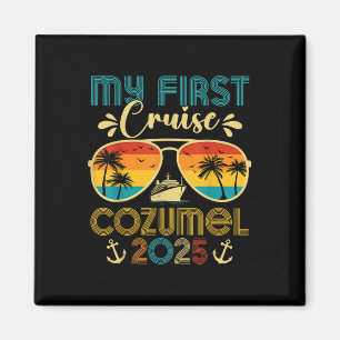 Vintage Erste Kreuzfahrt Cozumel 2025 Familie pass Magnet