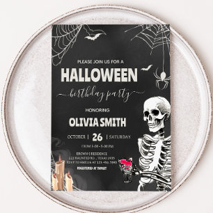 Vintage-Erwachsener-Goth-Halloween-Geburtstagsfeie Einladung