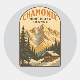 Vintage Escape nach Chamonix Mont Blanc Runder Aufkleber