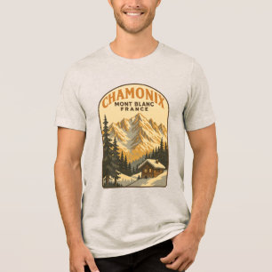 Vintage Escape nach Chamonix Mont Blanc Tri-Blend Shirt