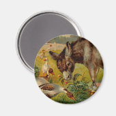 Vintage Esel mit Gänsen Magnet (Vorderseite/Rückseite)