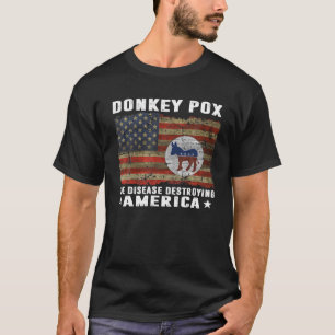 Vintage-Esel-Pocken zerstören Amerika lustig Anti- T-Shirt