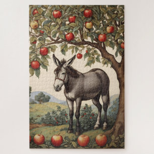 Vintage Esel unter einem Apfelbaum Puzzle