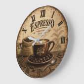 Vintage Espresso Coffee Große Wanduhr (Winkel)
