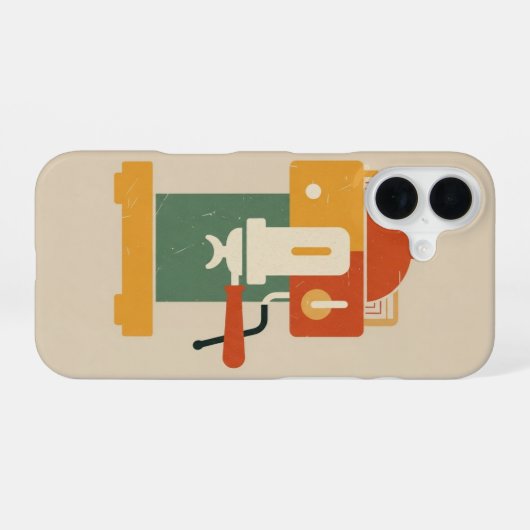 Vintage Espresso Machine iPhone 16 Hülle (Rückseite (Horizontal))
