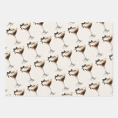 Vintage Espresso Martini Black Bow Wrapping Geschenkpapier Set (Vorderseite 2)