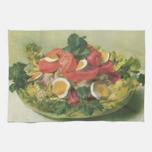Vintage-Essen, Bio-Mischsalat Mesclun Geschirrtuch