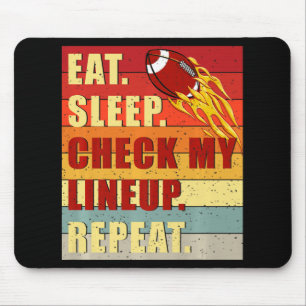 Vintage Essen Schlaf Check Meine Aufstellung Wiede Mousepad