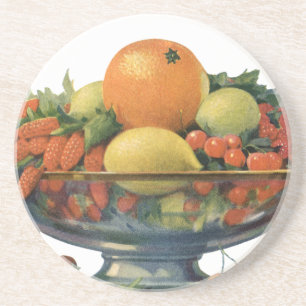 Vintage-Essen, verschiedene Früchte in einer Schal Untersetzer