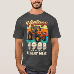 Vintage Est 1988 Farmer Traktor 34. Geburtstag 34 T-Shirt
