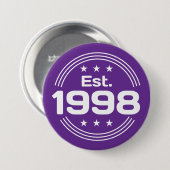 Vintage Est. 1998 Limitierte Auflage Text Button (Vorne & Hinten)