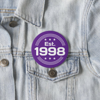 Vintage Est. 1998 Limitierte Auflage Text Button